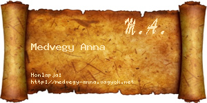 Medvegy Anna névjegykártya