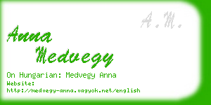 anna medvegy business card